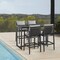 Armen Living Grand Outdoor Patio 5-Piece Bar Table Set in Aluminum with Gray Cushions 840254333321 - alternate 2